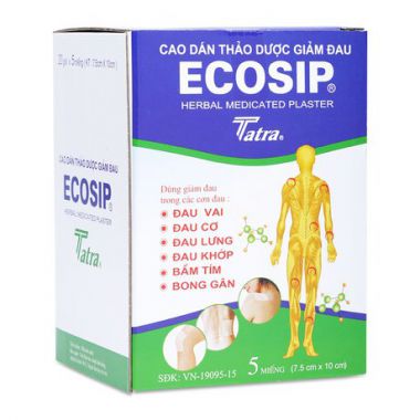 Cao dán thảo dược giảm đau ECOSIP (Hộp 100 miếng)