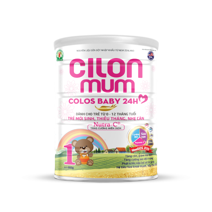 Cilonmum Colos Baby 24H - Sữa dinh dưỡng cho trẻ từ 0 - 12 tháng tuổi (Lon 900g)