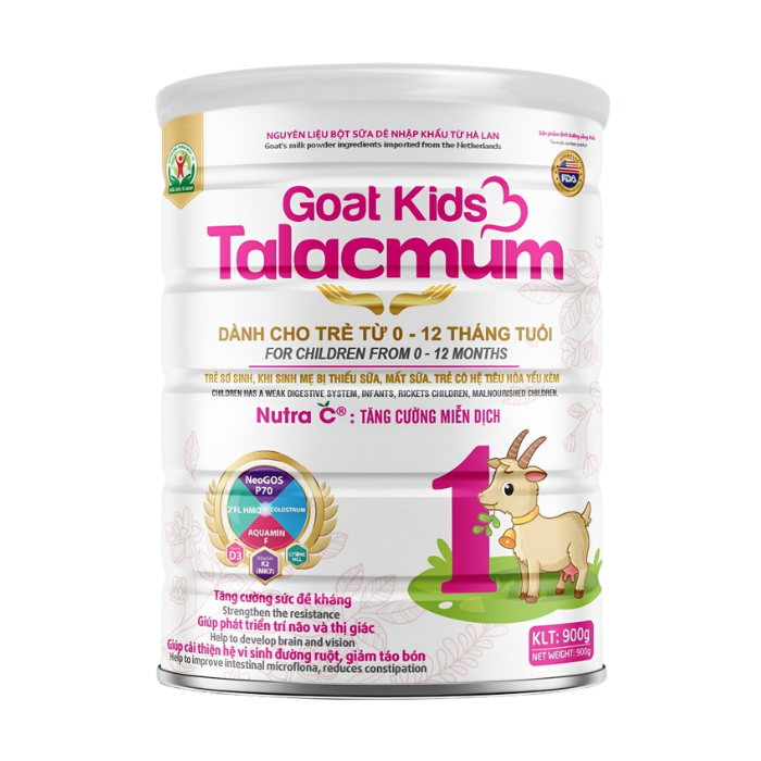 Talacmum Goat Kids - Sữa dinh dưỡng cho trẻ từ 0 - 12 tháng tuổi (Lon 900g)