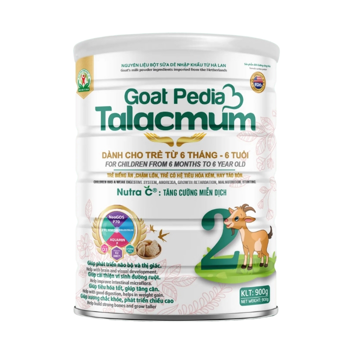 Talacmum Goat Pedia - Sữa dinh dưỡng cho trẻ biếng ăn, chậm lớn (Lon 900g)