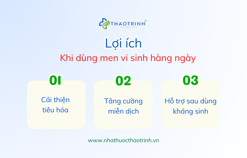 Lợi ích của men vi sinh khi dùng hàng ngày