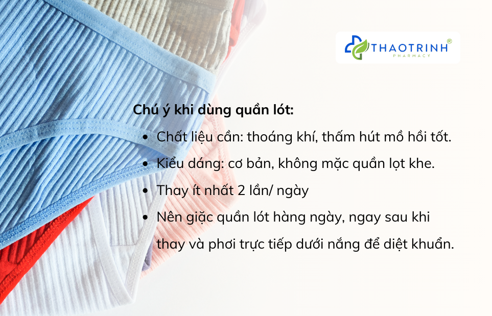 Lưu ý chọn quần lót khi bị nấm