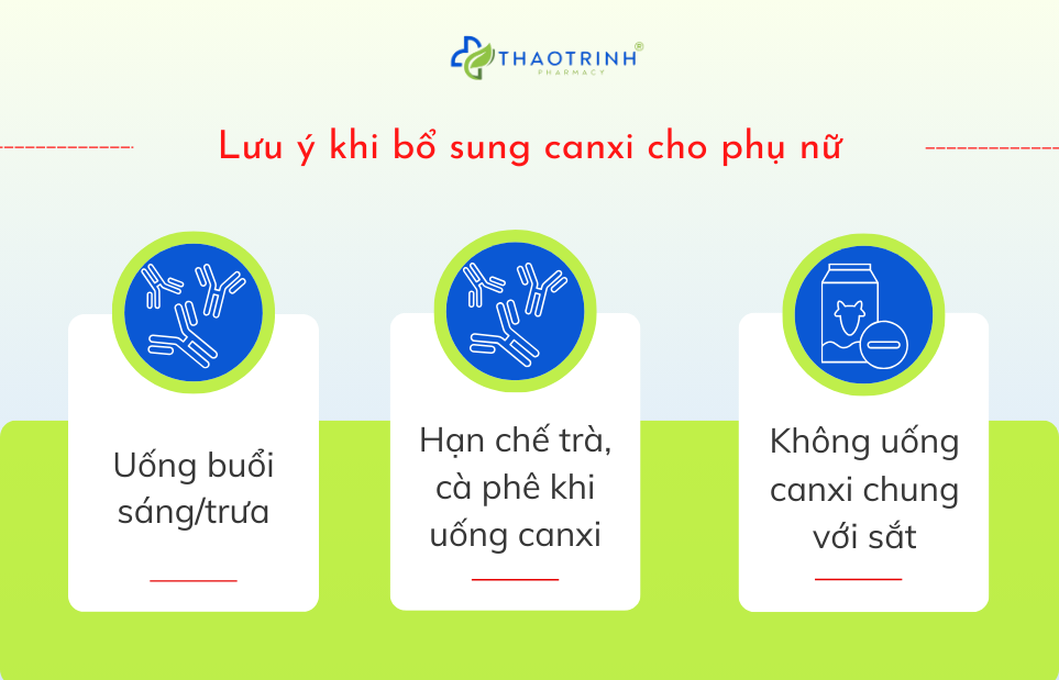 Lưu ý khi bổ sung canxi cho phụ nữ