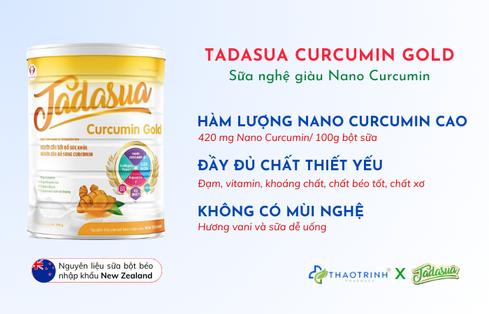 Sữa nghệ tăng cường sức khỏe cho người thiếu máu Tadasua Curcumin Gold