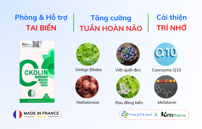 Viên uống bổ não Ginkgo Biloba - Kenpharma Ckolin