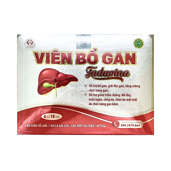 Viên bổ gan Tadavina - Hỗ trợ bổ gan, giải độc gan (Hộp 60 viên)