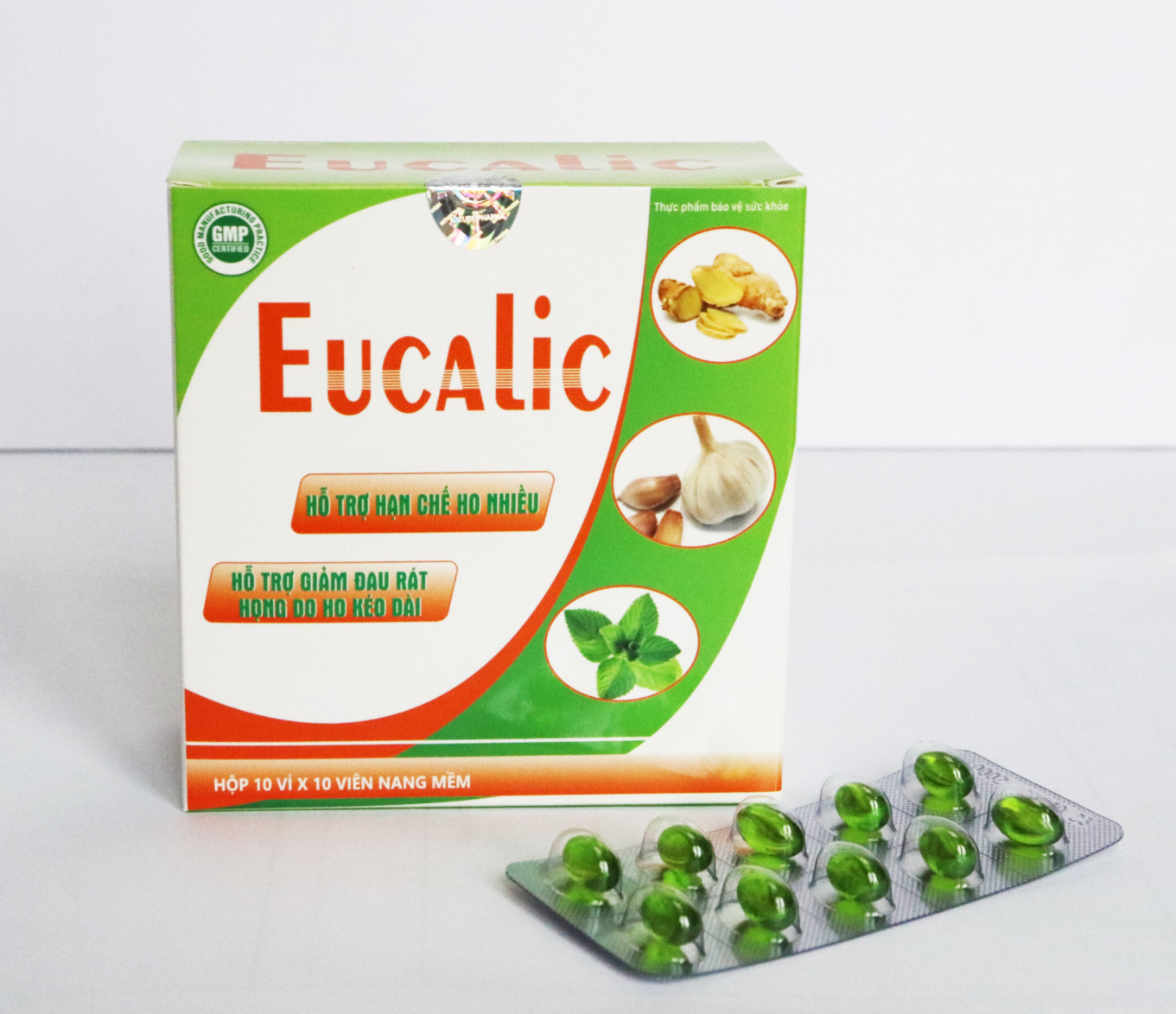 EUCALIC (Hộp /100 viên)- Giảm đau rát cổ họng, giảm ho