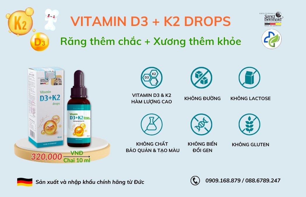 Đặc điểm nổi bật của Sanct Bernhard Vitamin D3+K2 Drops