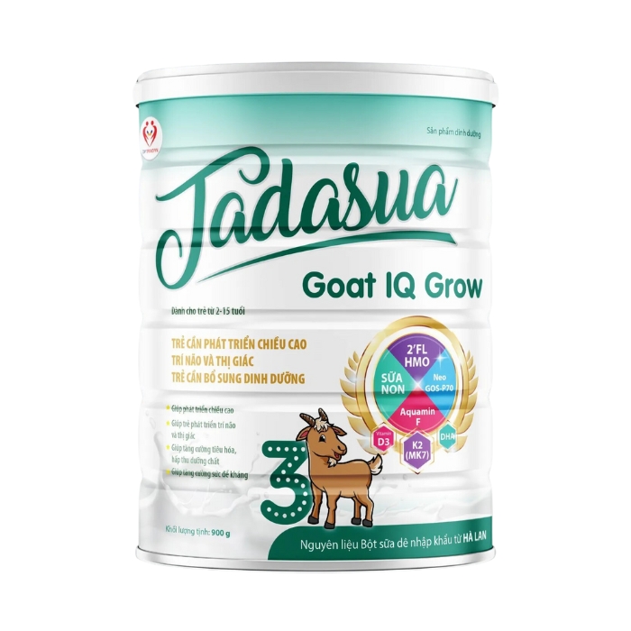 Tadasua Goat IQ Grow - Sữa dinh dưỡng giúp trẻ phát triển chiều cao, trí não và thị giác (Lon 900g)